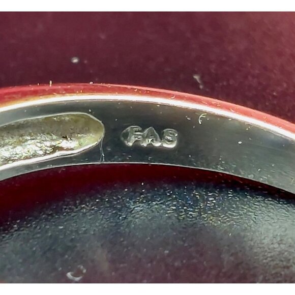 Sterling Silver Cocktail Ring FAS 925 Size 7 Baguette CZ & Blue Center Stone - Picture 9 of 10